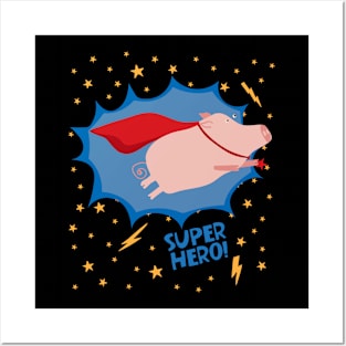 Super Hero Hog Posters and Art